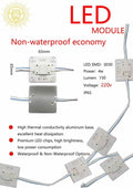 Single Color LED Modules - Square Module with 4 SMD LEDs - 250 Lumens/Module - Cool White