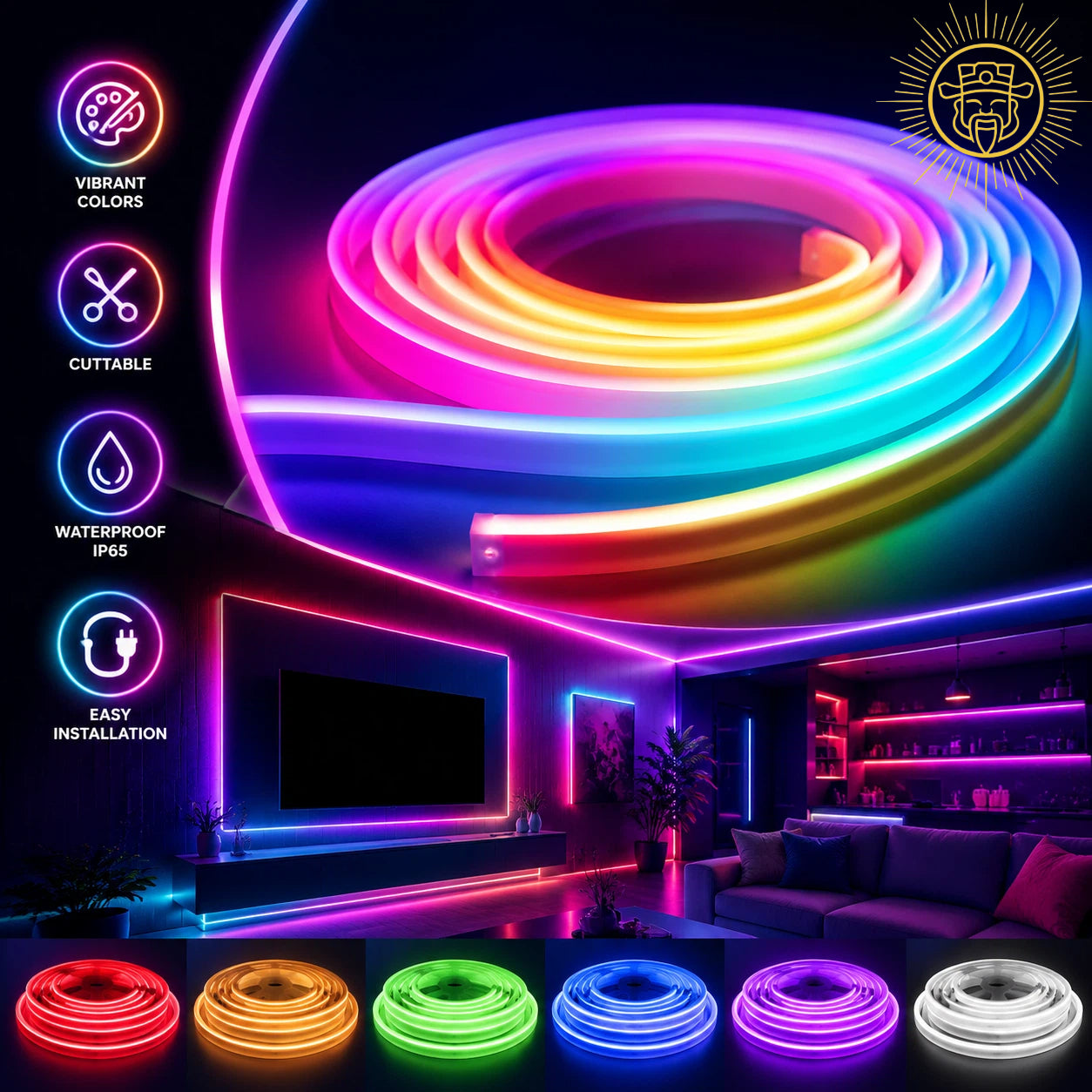 Neon Strip Lights    White / Red / Yellow / Blue / Green / Ice Blue / Pink / Purple / Orange / Lemon Yellow