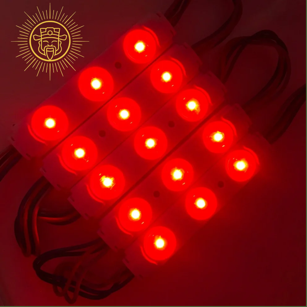 RGB LED Module Lights, 3LEDs/Mod, DC12V, 0.65W, Waterproof Decorative Light for Letter Sign Advertising Signs with Tape Adhesive Backside