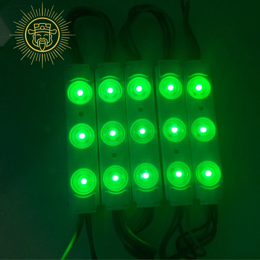 RGB LED Module Lights, 3LEDs/Mod, DC12V, 0.65W, Waterproof Decorative Light for Letter Sign Advertising Signs with Tape Adhesive Backside