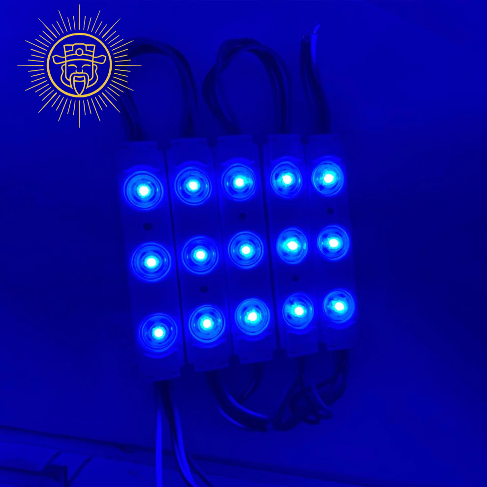 RGB LED Module Lights, 3LEDs/Mod, DC12V, 0.65W, Waterproof Decorative Light for Letter Sign Advertising Signs with Tape Adhesive Backside